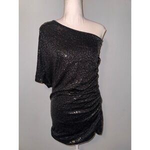 Windsor Women's Black Sparkly One Shoulder Dress